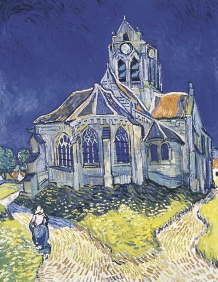Vincent van Gogh: Az auvers­i templom, 1890. június, olaj, vászon, 93 × 74,5 cm, Musée d’Orsay, Párizs Forrás: Wikimedia Commons